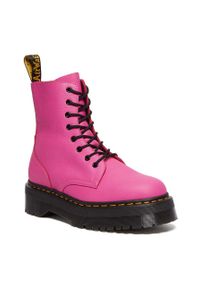 Dr. Martens workery skórzane Jadon damskie kolor różowy na platformie DM31295717. Nosek buta: okrągły. Zapięcie: sznurówki. Kolor: różowy. Materiał: skóra. Obcas: na platformie #2
