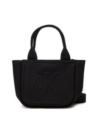 Calvin Klein Jeans Torebka Summer Canvas Mini Tote LV04K3160G Czarny. Kolor: czarny