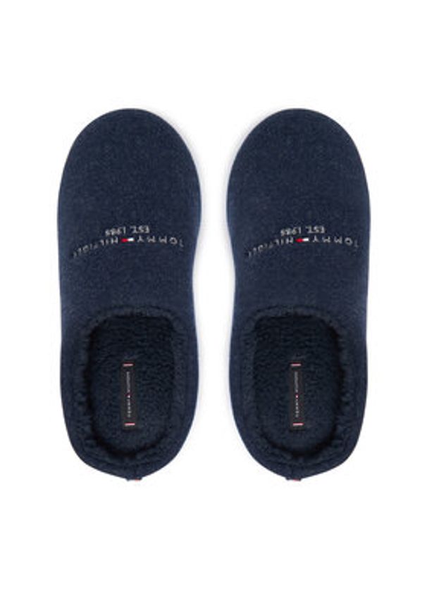 TOMMY HILFIGER - Tommy Hilfiger Kapcie Felt House FM0FM05614 Granatowy. Kolor: niebieski. Materiał: materiał