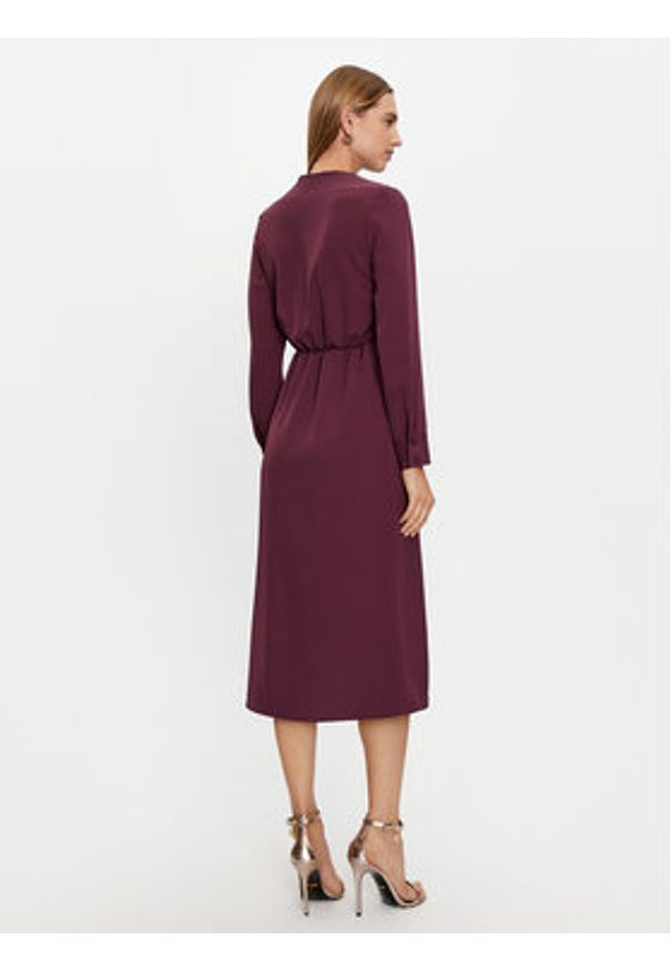 Haveone Sukienka codzienna AFS-M062 Bordowy Regular Fit. Okazja: na co dzień. Kolor: czerwony. Materiał: syntetyk. Typ sukienki: proste. Styl: casual