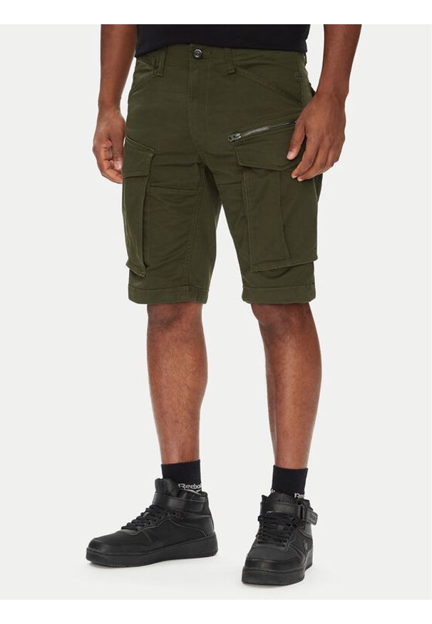G-Star RAW - G-Star Raw Szorty materiałowe Rovic Zip D26214-5126 6059 Khaki Relaxed Fit. Kolor: brązowy. Materiał: bawełna