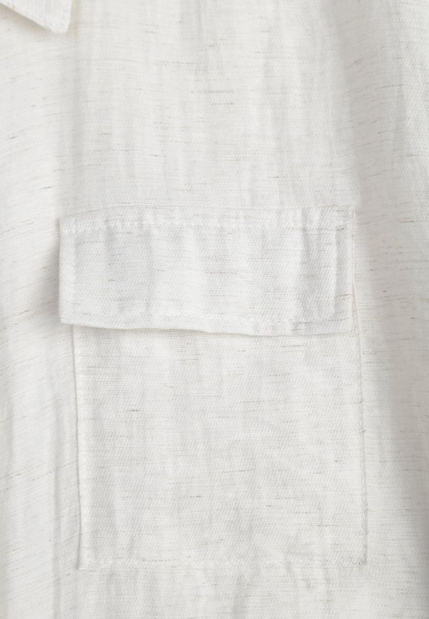 Born2be - Jasnobeżowa Nietoperzowa Koszula Safari z Lnem i Wiskozą ze Ściągaczem w Pasie Mezriss. Okazja: na co dzień, do pracy, na spotkanie biznesowe. Kolor: beżowy. Materiał: wiskoza, len. Styl: casual, biznesowy