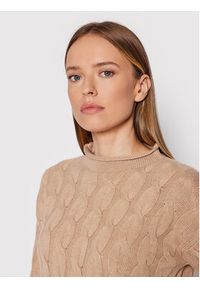 United Colors of Benetton - United Colors Of Benetton Sweter 1335D2467 Brązowy Regular Fit. Kolor: brązowy. Materiał: syntetyk #4
