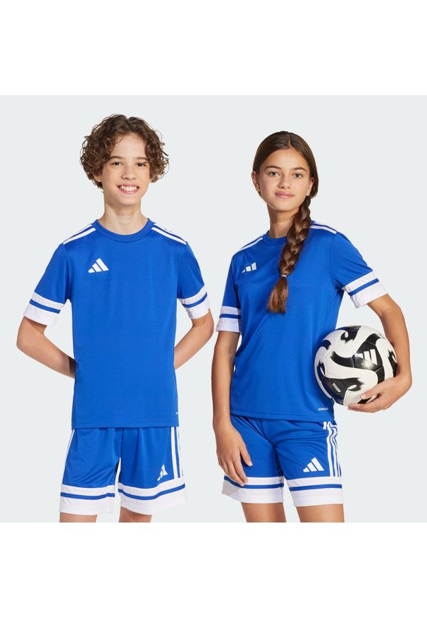 Adidas - Koszulka Squadra 25 Kids. Kolor: biały, niebieski, wielokolorowy. Materiał: materiał