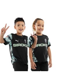 SIROKO - Oficjalna koszulka piłkarska puma dla real sporting de gijón Football Puma Kos. Kolor: czarny. Wzór: geometria. Sport: piłka nożna
