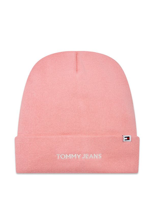 Tommy Jeans Czapka Tjw Linear Logo Beanie AW0AW15843 Różowy. Kolor: różowy. Materiał: materiał