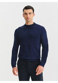 Pako Lorente - PAKO LORENTE - Granatowy bawełniany półgolf męski. Kolor: niebieski, zielony. Materiał: bawełna. Sezon: jesień #1