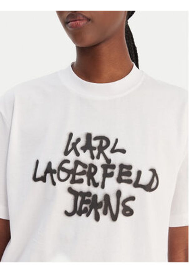Karl Lagerfeld Jeans T-Shirt B1W17054 Biały Relaxed Fit. Kolor: biały. Materiał: bawełna