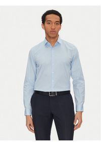 Calvin Klein Koszula K10K114299 Błękitny Slim Fit. Kolor: niebieski. Materiał: bawełna