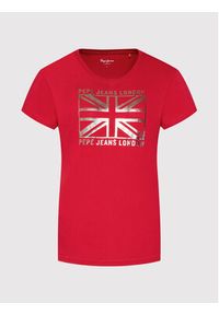 Pepe Jeans T-Shirt Zeldas PL505037 Czerwony Regular Fit. Kolor: czerwony. Materiał: bawełna #5