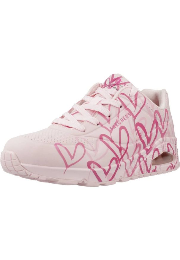 skechers - Buty do chodzenia damskie Skechers Spread The Love. Zapięcie: sznurówki. Kolor: różowy. Materiał: materiał, tkanina, syntetyk. Szerokość cholewki: normalna. Sport: turystyka piesza