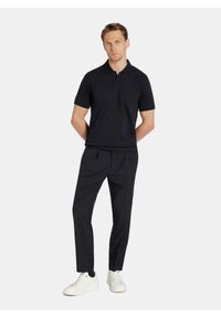 Pako Lorente - PAKO LORENTE - Granatowe bawełniane polo w prążki. Okazja: na co dzień. Typ kołnierza: polo. Kolor: niebieski, czarny. Materiał: bawełna. Długość rękawa: krótki rękaw. Długość: krótkie. Wzór: prążki. Styl: casual #4