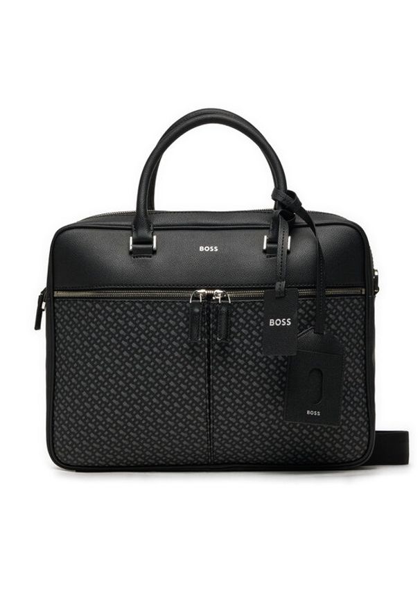 BOSS - Boss Torba na laptopa 50529304 Czarny. Kolor: czarny. Materiał: skóra