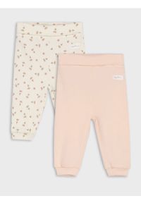 Sinsay - Spodnie z odwijanymi mankietami 2 pack - kremowy. Kolor: kremowy