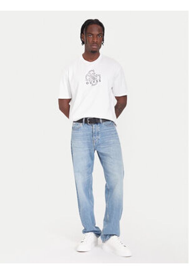 Guess T-Shirt M5BI76 I3Z14 Biały Relaxed Fit. Kolor: biały. Materiał: bawełna