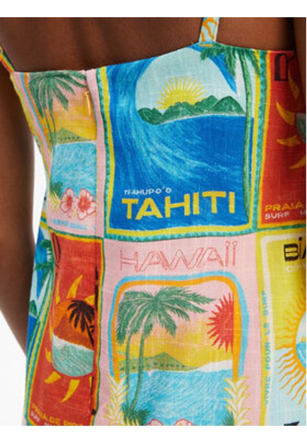 Roxy Sukienka letnia Atlas Playa Blanca ERJWD03860 Kolorowy Regular Fit. Materiał: bawełna. Wzór: kolorowy. Sezon: lato