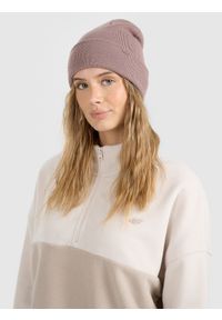 4f - 4F Czapka beanie uniseks - brązowa Uniwersalny. Kolor: brązowy. Materiał: materiał, syntetyk. Sezon: zima. Styl: casual #1