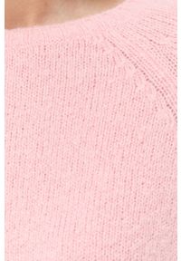 Weekend Max Mara sweter z domieszką wełny damski kolor różowy lekki. Kolor: różowy. Materiał: wełna. Długość rękawa: raglanowy rękaw. Wzór: gładki #3