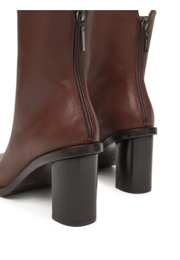 Max Mara Botki Midiboot80 25247960726 Brązowy. Kolor: brązowy. Materiał: skóra