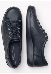 ecco - Sneakersy damskie granatowe ECCO Soft 2.0. Kolor: niebieski. Materiał: materiał. Sezon: lato #2