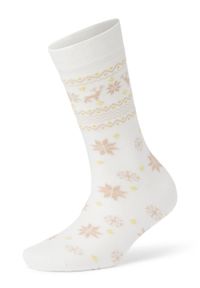 Marie Lund Skarpety Kobiety biały|brązowy|złoty wzorzysty, ONE SIZE. Kolor: biały, złoty, wielokolorowy, brązowy #1