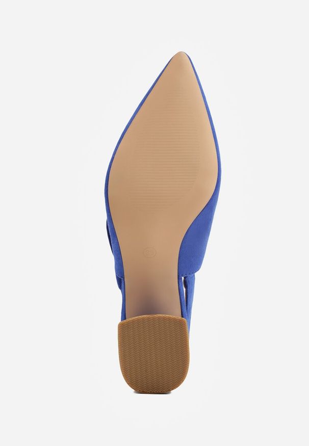 Renee - Niebieskie Sandały na Słupku Vices Slingback ze Skórzaną Wkładką Vevoline. Okazja: na co dzień, na spotkanie biznesowe, do pracy. Zapięcie: sprzączka. Kolor: niebieski. Materiał: skóra. Sezon: lato. Obcas: na słupku. Styl: klasyczny, biznesowy, casual, elegancki