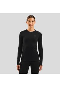Odlo - Koszulka termoaktywna z długim rękawem damska ODLO Merino 160 BL Top Crew Neck. Kolor: czarny. Materiał: wełna. Długość rękawa: długi rękaw. Długość: długie. Sport: turystyka piesza #1