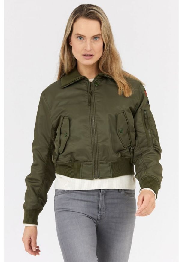 Kenzo - KENZO Zielona kurtka bomberka damska boke flower. Kolor: zielony