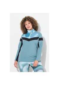 ULLA POPKEN - Damskie Półgolf funkcyjny dopasowany półgolf długi rękaw z recyklingu. Kolekcja: plus size. Kolor: zielony. Materiał: materiał, poliester, elastan. Długość rękawa: długi rękaw. Długość: długie #1