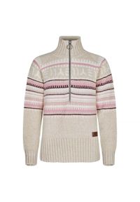 ELEVENATE - Damski sweter zapinany na zamek Elevenate Davos. Kolor: wielokolorowy, biały, beżowy. Sport: turystyka piesza #1