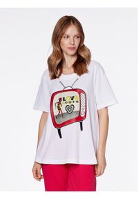 Love Moschino - LOVE MOSCHINO T-Shirt W4H8301M 3876 Biały Relaxed Fit. Kolor: biały. Materiał: bawełna #1