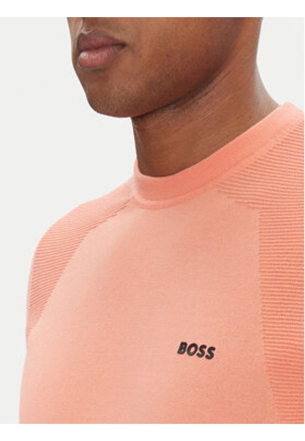 BOSS T-Shirt Momentum_Lite_T24 50520683 Czerwony Regular Fit. Kolor: pomarańczowy. Materiał: syntetyk, bawełna