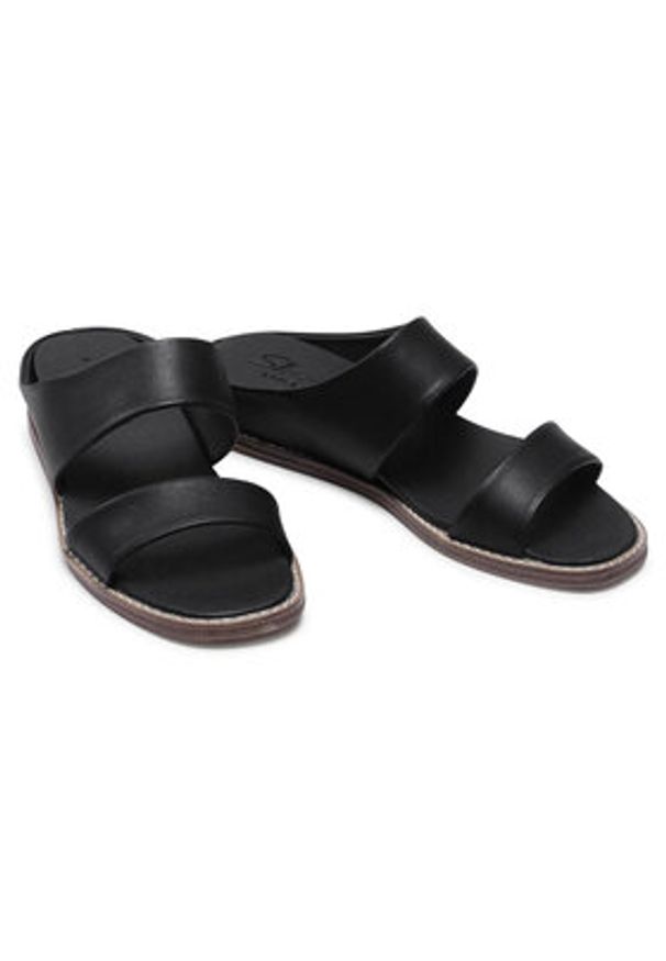 skechers - Skechers Klapki Groupie 163033/BLK Czarny. Kolor: czarny. Materiał: skóra