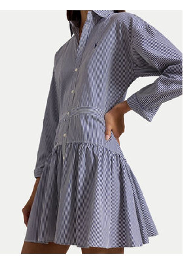 Polo Ralph Lauren Sukienka koszulowa 211B22754001 Granatowy Regular Fit. Typ kołnierza: polo. Kolor: niebieski. Materiał: bawełna. Typ sukienki: koszulowe