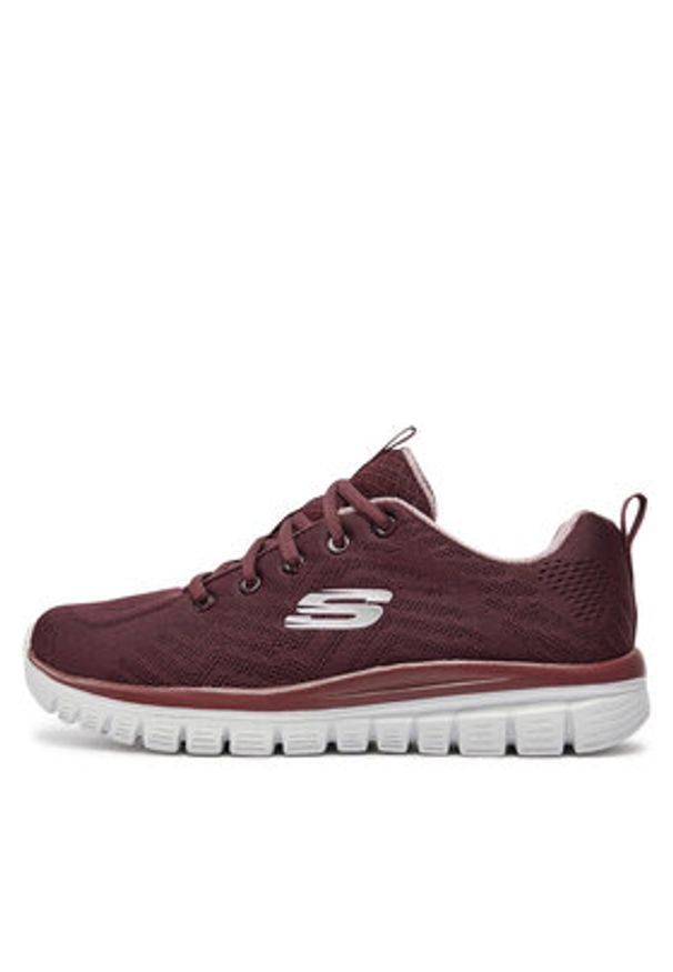 skechers - Skechers Sneakersy Get Connected 12615/WINE Bordowy. Kolor: czerwony. Materiał: materiał