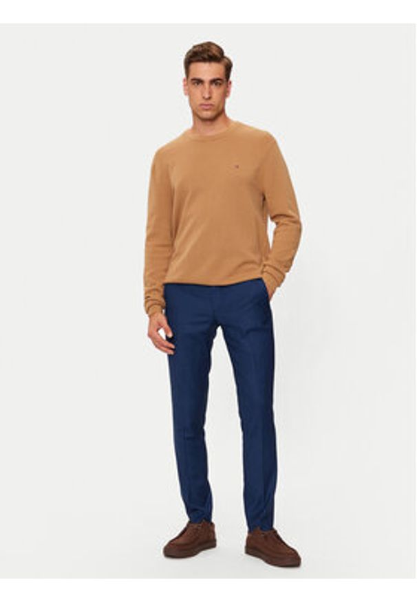 Jack & Jones Chinosy Solaris 12141112 Granatowy Super Slim Fit. Kolor: niebieski. Materiał: syntetyk