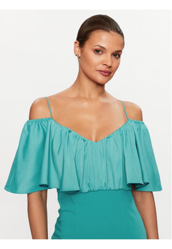 Pinko - PINKO Sukienka koktajlowa La Carlota 100034 A0GI Turkusowy Regular Fit. Kolor: turkusowy. Materiał: syntetyk. Styl: wizytowy