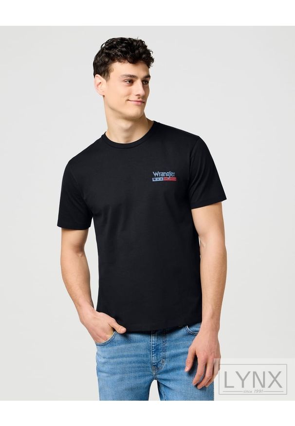 Wrangler - MESKA KOSZULKA WRANGLER SMALL AMERICANA TEE BLACK 112371411