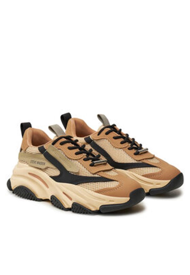 Steve Madden Sneakersy Possession-E SM19000033 Khaki. Kolor: brązowy. Materiał: skóra