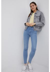 Superdry kurtka jeansowa damska kolor szary przejściowa. Okazja: na co dzień. Kolor: szary. Materiał: jeans. Styl: casual