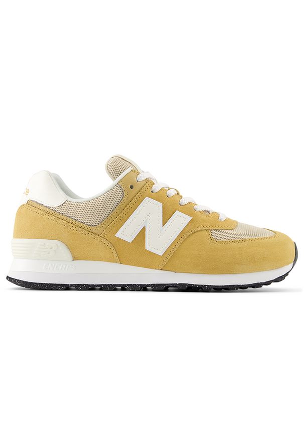 Buty unisex New Balance U574PBE – żółte. Okazja: na co dzień. Kolor: żółty. Materiał: guma, skóra, zamsz, materiał, syntetyk. Szerokość cholewki: normalna. Model: New Balance 574