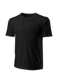 Koszulka męska Wilson Script Eco Cotton Tee Slimfit. Kolor: czarny