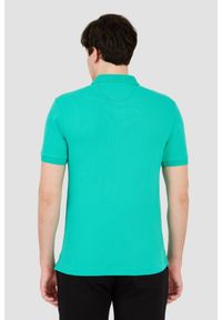 La Martina - LA MARTINA Szmaragdowe męskie polo z małym logo, Rozmiar XXL. Typ kołnierza: polo. Kolor: zielony #4