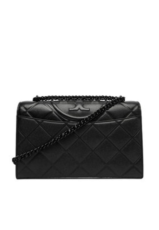 Tory Burch Torebka Fleming Soft Grain Convertible Shoulder Bag 169791 Czarny. Kolor: czarny. Materiał: skórzane