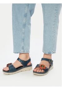 Laura Vita Sandały Dorry 03 Granatowy. Kolor: niebieski. Materiał: skóra #2