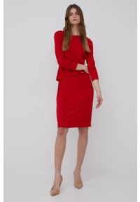 Lauren Ralph Lauren sukienka kolor czerwony mini prosta. Okazja: na co dzień. Kolor: czerwony. Materiał: dzianina. Typ sukienki: proste. Styl: casual. Długość: mini #3
