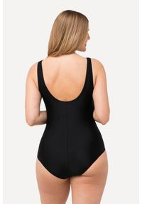 ULLA POPKEN - Damski Kostium kąpielowy kaktusy miękkie miseczki ozdobne kółka. Kolekcja: plus size. Kolor: czarny. Materiał: elastan, poliamid, materiał