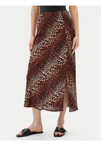 Pieces Spódnica midi Nya 17147811 Brązowy Regular Fit. Kolor: brązowy. Materiał: wiskoza