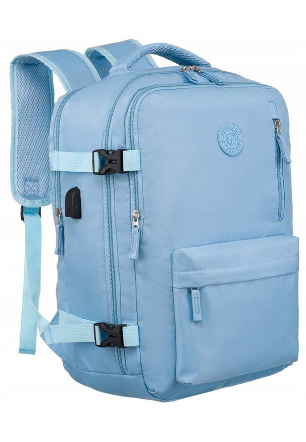 Podróżny plecak Peterson PTN 23129 niebieski. Kolor: niebieski. Materiał: materiał