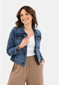 Volcano - Krótka kurtka jeansowa J-LUNA. Kolekcja: plus size. Kolor: niebieski. Materiał: jeans. Długość: krótkie. Styl: klasyczny